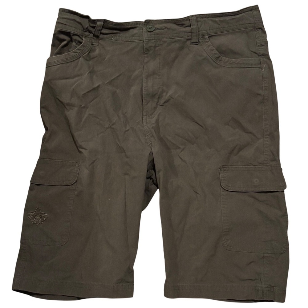Boy Scouts of America Cargo Shorts Olive Green Youth 20 Uniform Cotton Blend